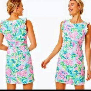 Lilly Pulitzer NWOT Carmelisa Multi Totally Blossom Shift Sleeveless Dress sz 12